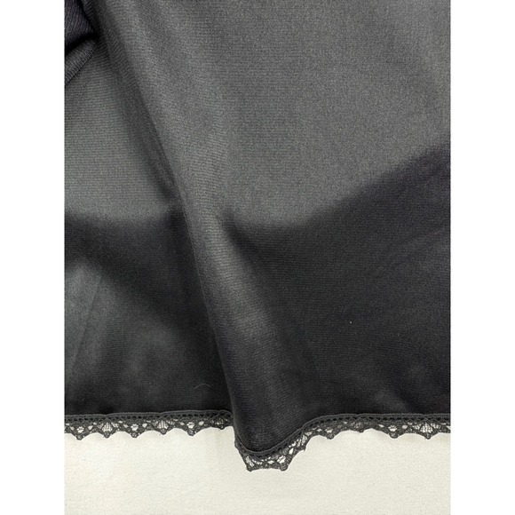Vintage 90's XL Goth Black Lace Trim Slip Skirt JC Penny 90's Goth Whimsy Goth - Picture 5 of 5